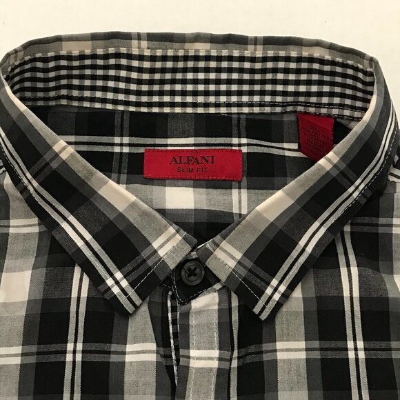 Alfani Men Slim Fit Plaid Long Sleeve Button-Down Shirt - Picture 4 of 14